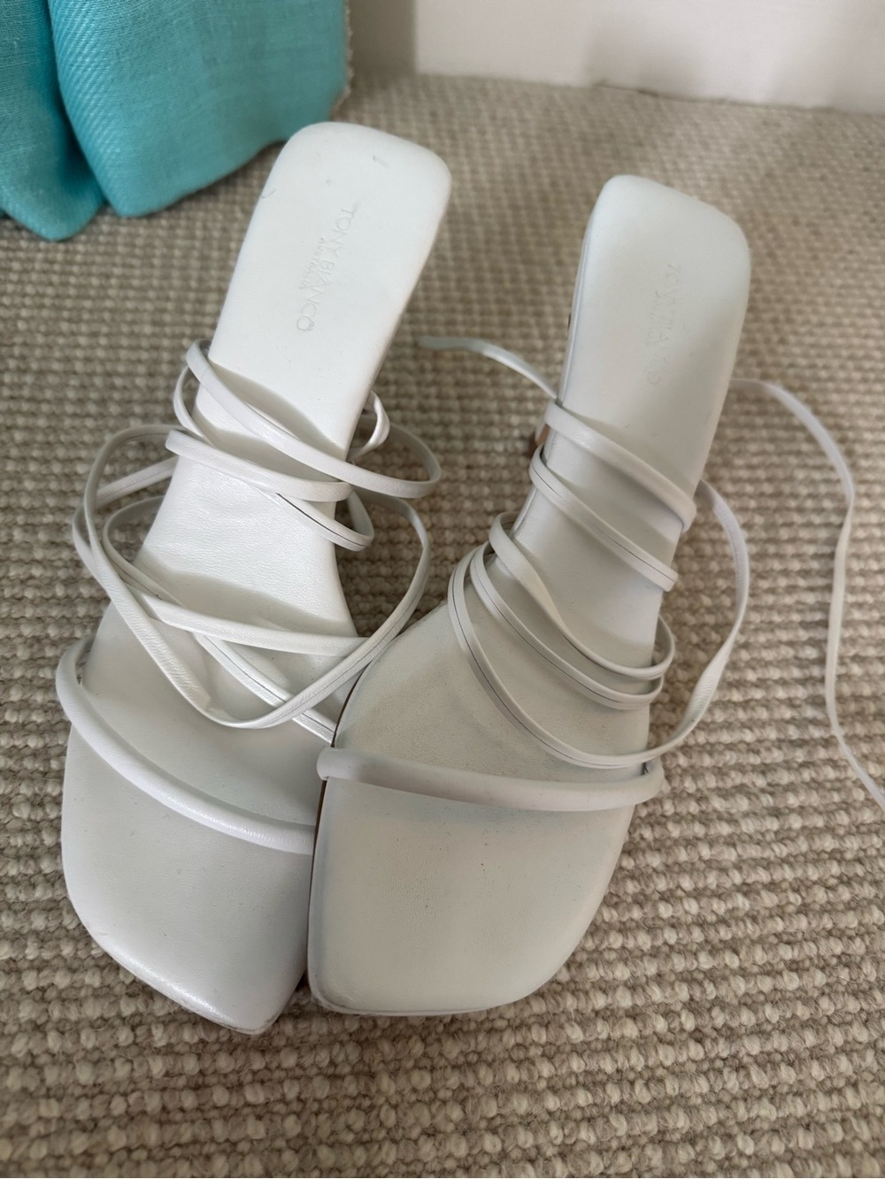 Tony Bianco White Lace-Up Strappy Heeled Sandals
